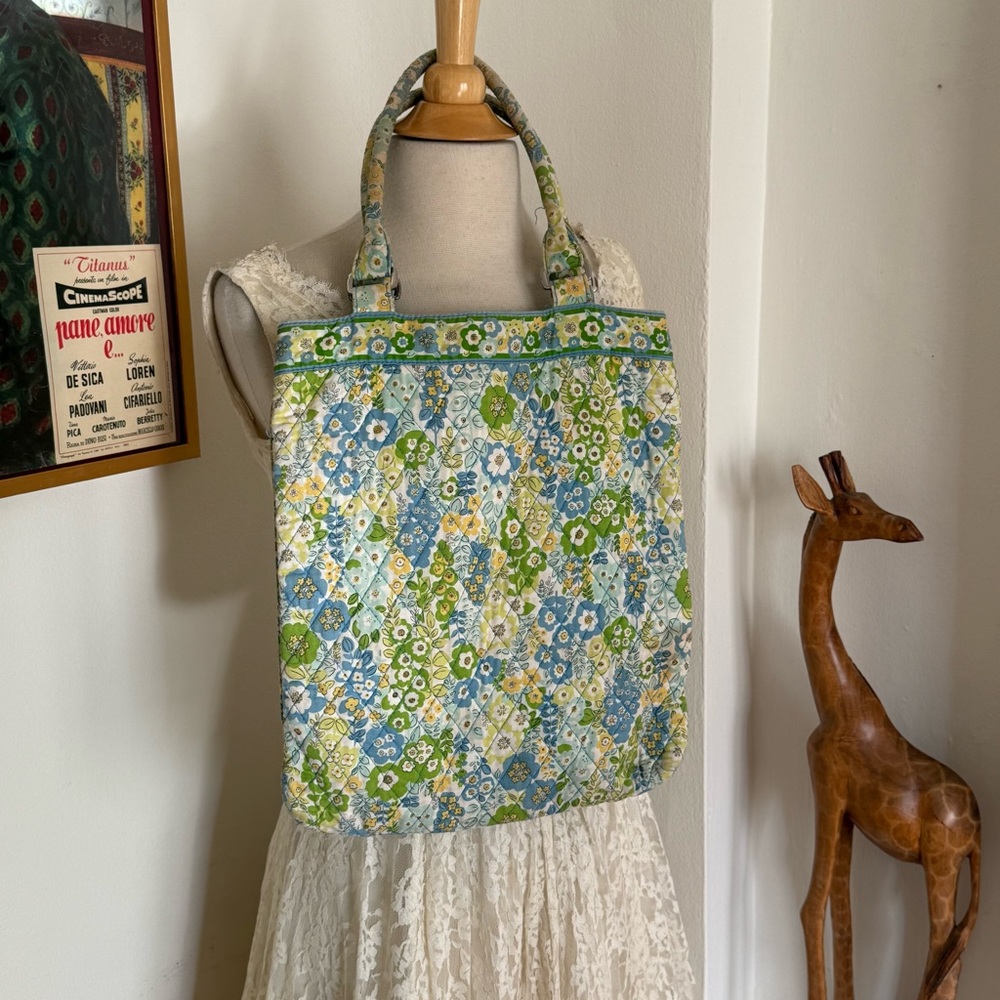 Vera Bradley Floral Blue and Green Tote